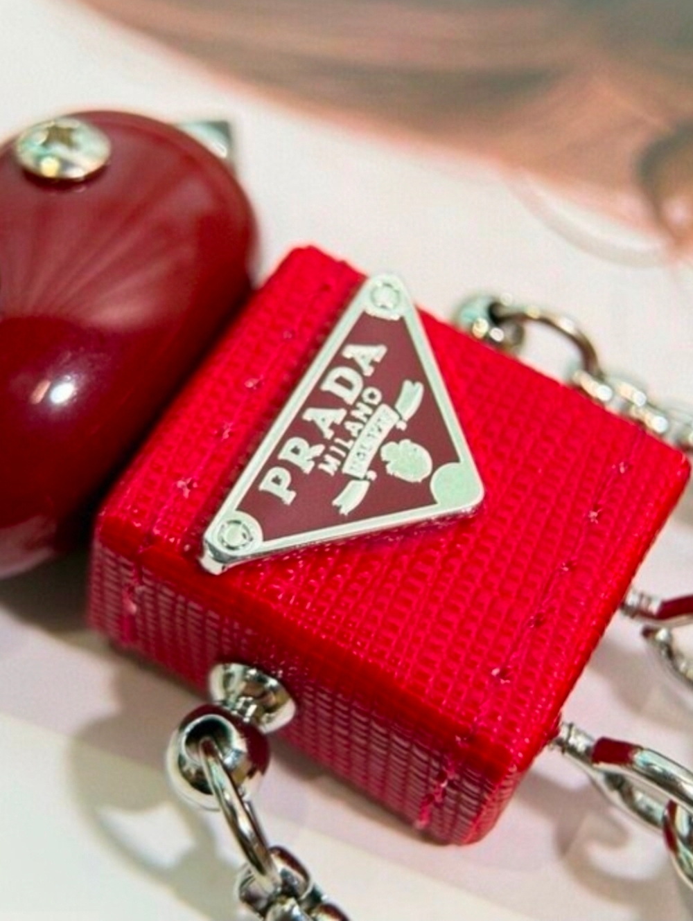 PRADA Triangle Logo Robot Keychain Bag Charm - Picture 5 of 7